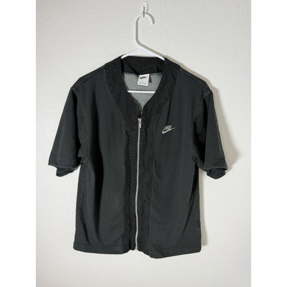 Nike French Terry Short Sleeve Zip Top Men's Grey DM6899-407 Small